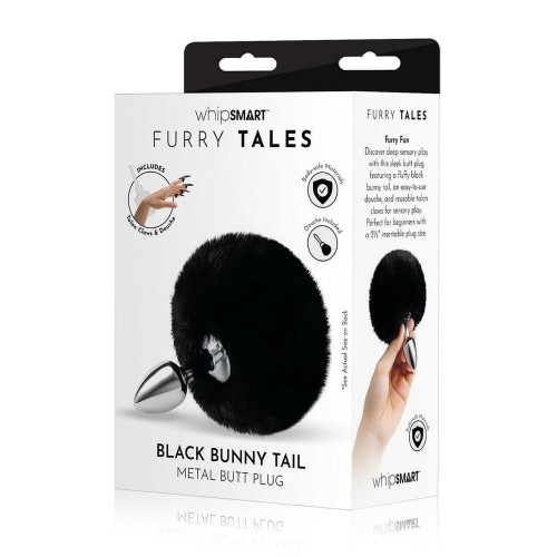 Furry Tales Black Bunny Tail Butt Plug for Playful Pleasure