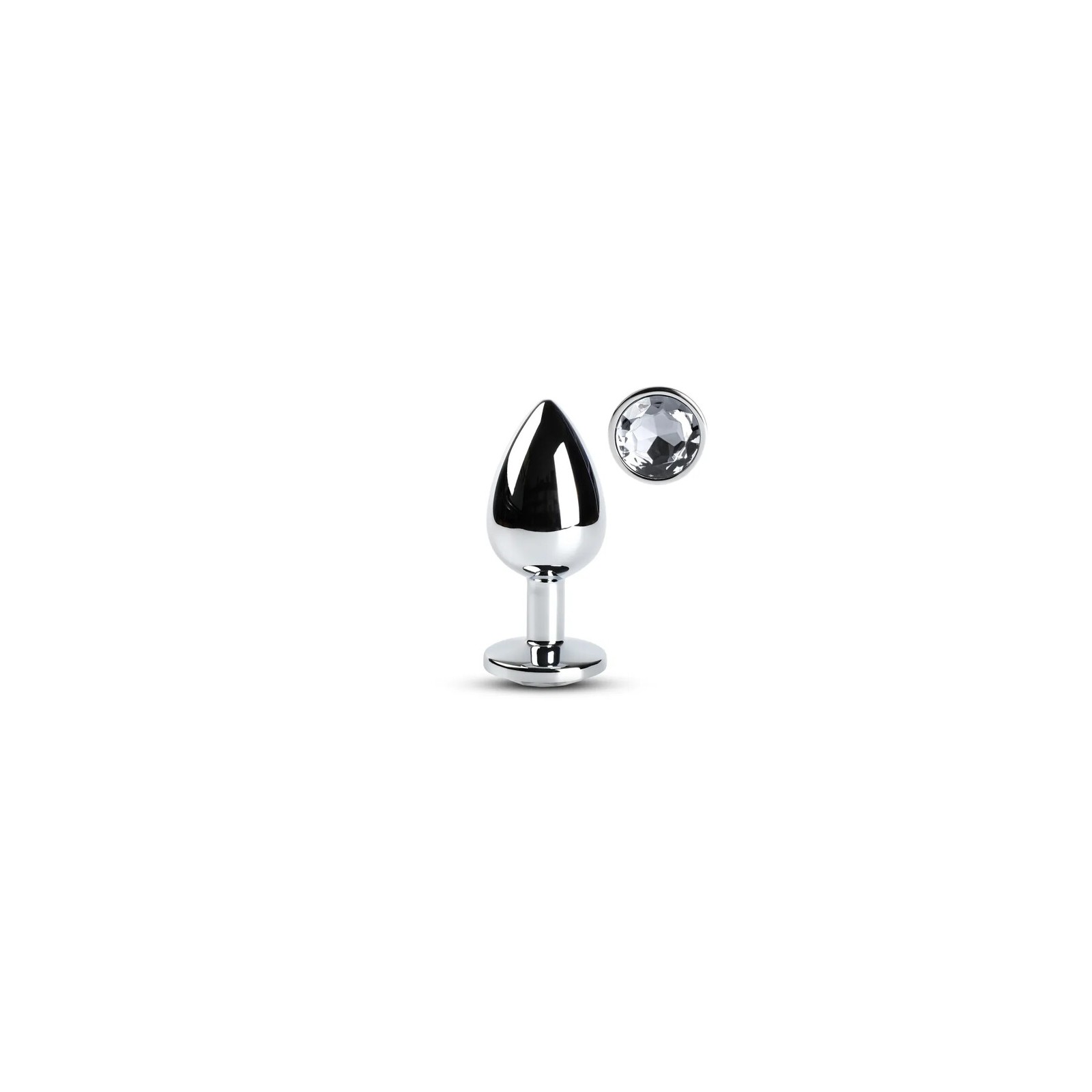 Large Metal Anal Plug with Crystal for Exquisite Pleasure