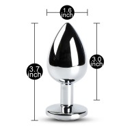 Large Metal Anal Plug with Crystal for Exquisite Pleasure