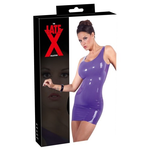 Mini Vestido de Latex Púrpura para Moda Audaz