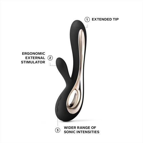 Vibrador Conejo Dual Lelo Soraya 2 Negro - Objeto de Placer de Lujo