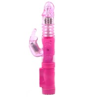 Vibrador Conejito Rosa con Movimiento de Empuje