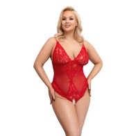 Cottelli Curves Crotchless Body Red X Large