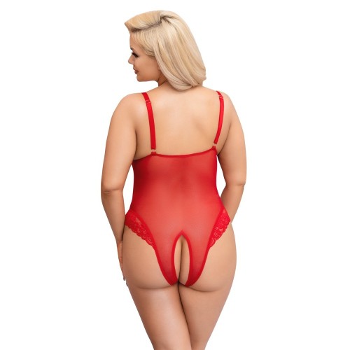 Body Crotchless Rojo Cottelli Curves para un Encanto Seductor