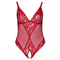 Cottelli Curves Crotchless Red Body for Seductive Charm