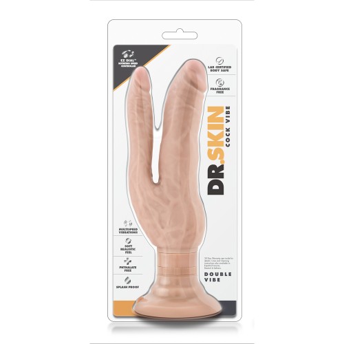 Dr. Skin Dildo Vibrante de 7 Pulgadas para Doble Penetración