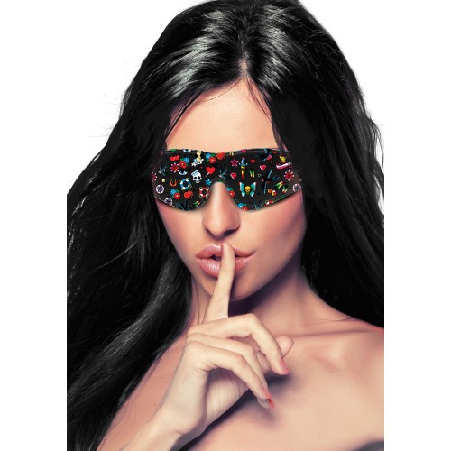 Ouch Old School Tattoo Printed Eye Mask for Sensual Play