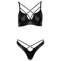 Cottelli Matte Black Bra Set 75b/s