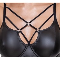 Cottelli Matte Black Bra Set for Seductive Allure