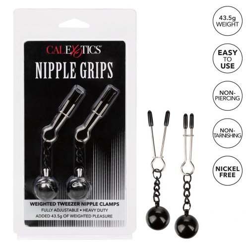 Nipple Grips Weighted Tweezer Nipple Clamps for Enhanced Sensation