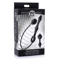 Master Series Devils Rattle Inflatable Anal Plug with Cock Ring for Kinky Pleasure