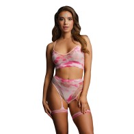 Le Desir Bliss 2 Piece Set with Garters Tie Dye - Comfort & Style