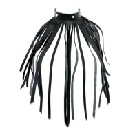 Red Leather Fringe Necklace Collar