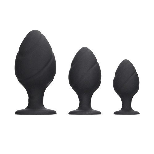 Ouch Silicone Swirled Butt Plug Set for Playful Pleasure