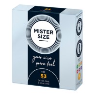 Condones Mister Size 53mm Su Tamaño Puro Sentir Paquete de 3