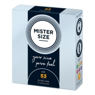 Condones Mister Size 53mm Su Tamaño Puro Sentir Paquete de 3