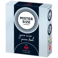 Condones Mister Size 60mm para Comodidad