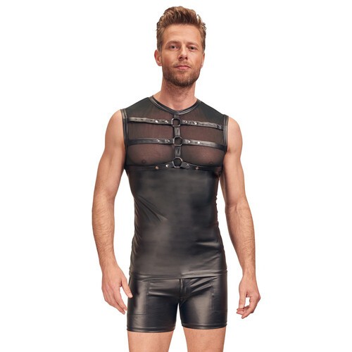 NEK Matte Look Chest Harness Shirt Small Black