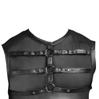 NEK Matte Look Chest Harness Shirt Small Black