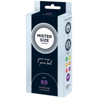 Preservativos Mister Size 69mm Tu Tamaño Pure Feel 10 Pack