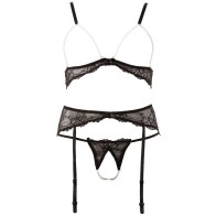 Abierta Fina Pearl Bra Suspender Set