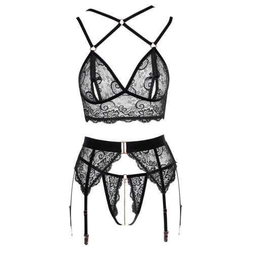 Abierta Fina Lacey Open Suspender Set Small