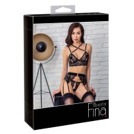 Abierta Fina Lacey Open Suspender Set Small