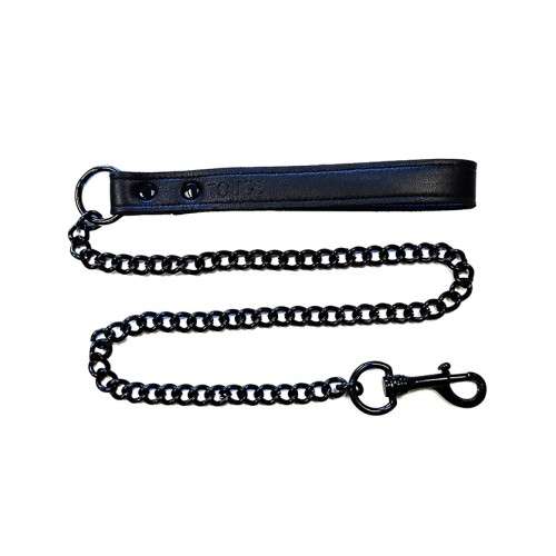 Sleek Black Leather Lead for Training and Fun