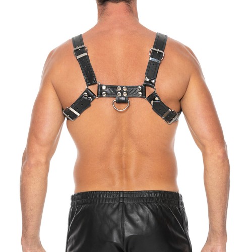 Ouch Chest Bulldog Harness Black