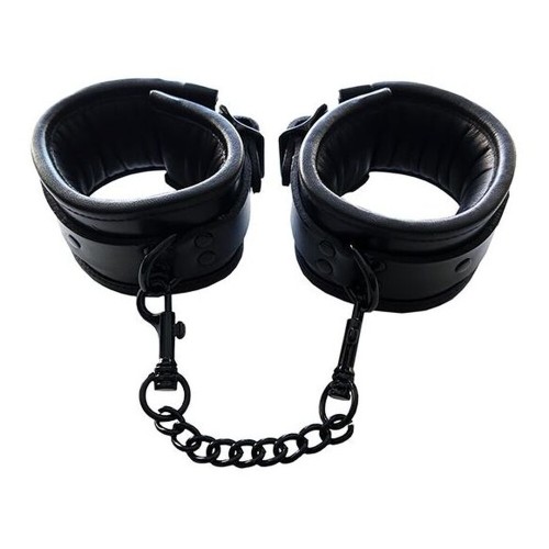 Rouge Padded Leather Ankle Cuffs - Comfort and Restraint