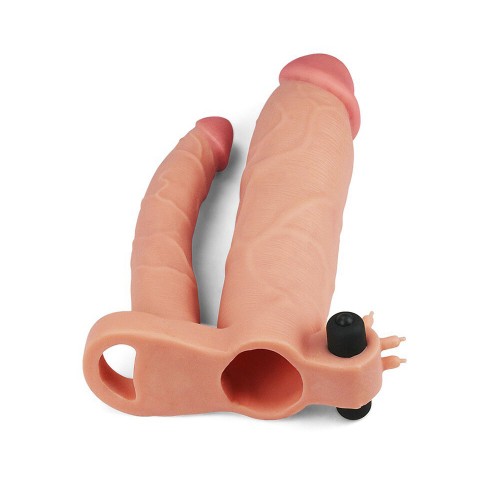 Extensor Doble Vibrante Lovetoy de 3 Pulgadas Rosa Flesh