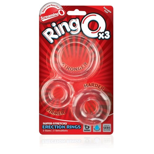 Screaming O RingO x3 Anillos para el Pene Transparentes - Erecciones Mejoradas