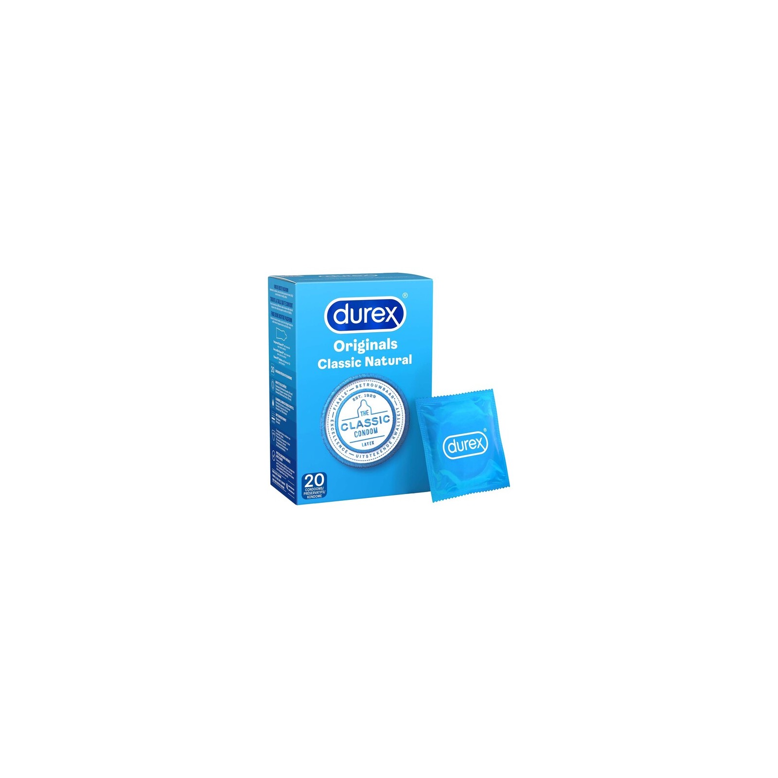 Durex Originals Classic Natural Condoms for Safe Pleasure