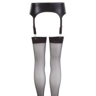 NOXQSE Wet Look Suspender Belt and Stockings XL