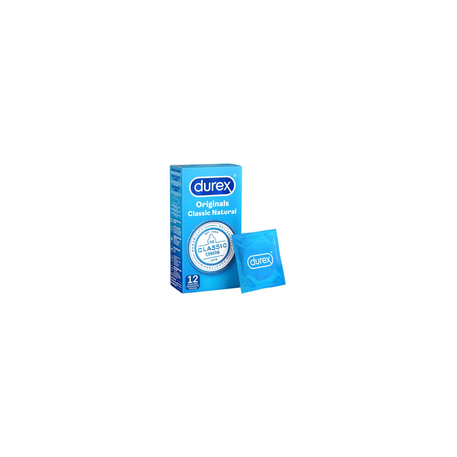 Durex Originals Classic Natural Condoms 12 Pack