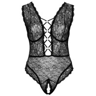 Cottelli Curve Crotchless Lace Body for Sensual Curves