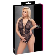 Cottelli Curve Crotchless Lace Body for Sensual Curves