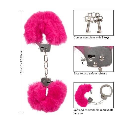 Manillas de Peluche Ultra Suaves Rosas - Restricción Lujosa