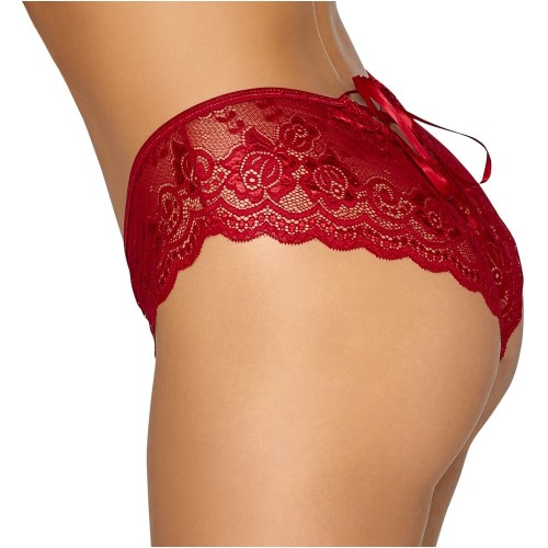 Cottelli Crotchless Panty Red X Large for Seductive Nights