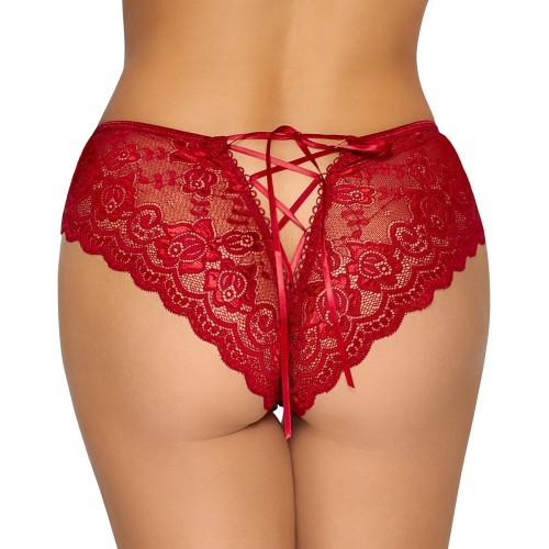 Cottelli Crotchless Panty Red X Large for Seductive Nights