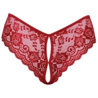 Panty Crotchless Roja Cottelli XL para Noches Seductoras