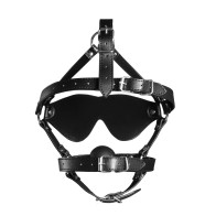 Ouch Xtreme Blindfolded Harness with Solid Ball Gag