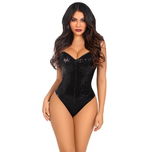 Leg Avenue Sequin Bodysuit - Dazzling Elegance