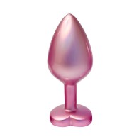 Medium Pink Butt Plug with Gemstone for Refined Pleasure