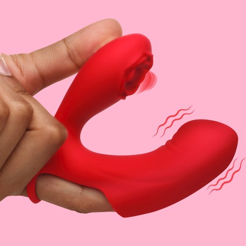 Vibrador de Dedo de Silicona Pulsante Rose Touch