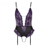 Crotchless Lace Body in Purple and Black