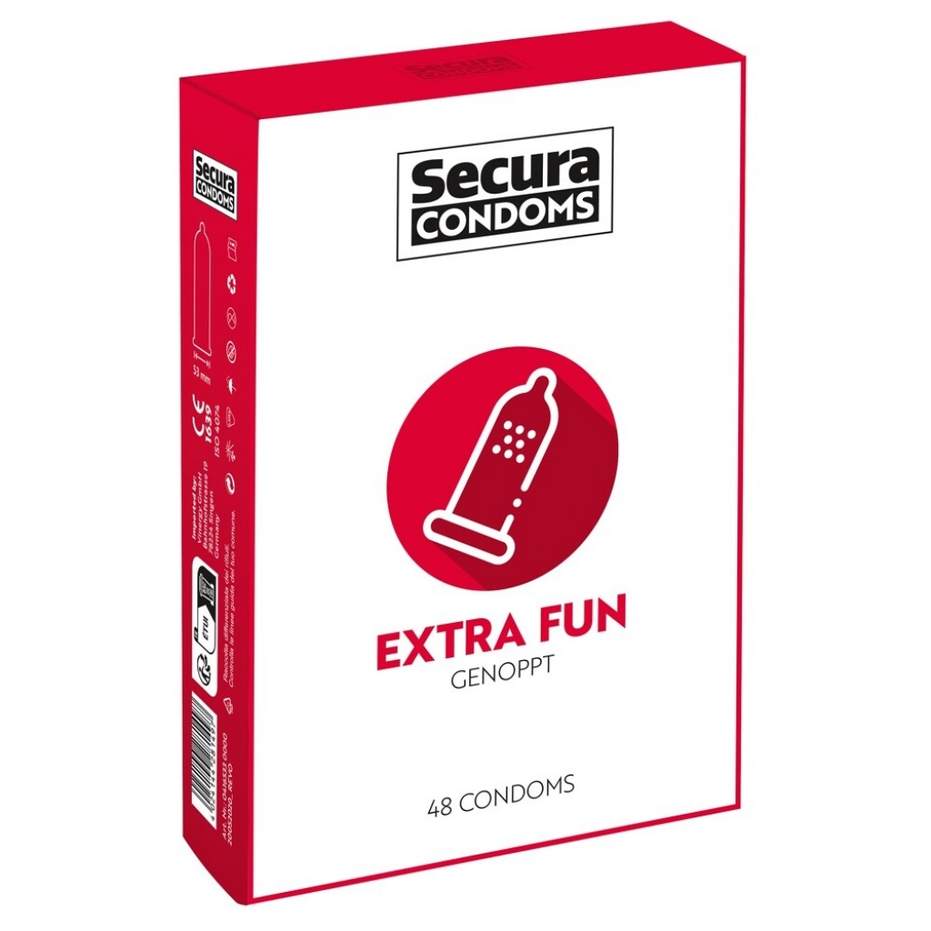 Secura Condoms - 48 Pack Extra Fun - Enjoy with Confidence