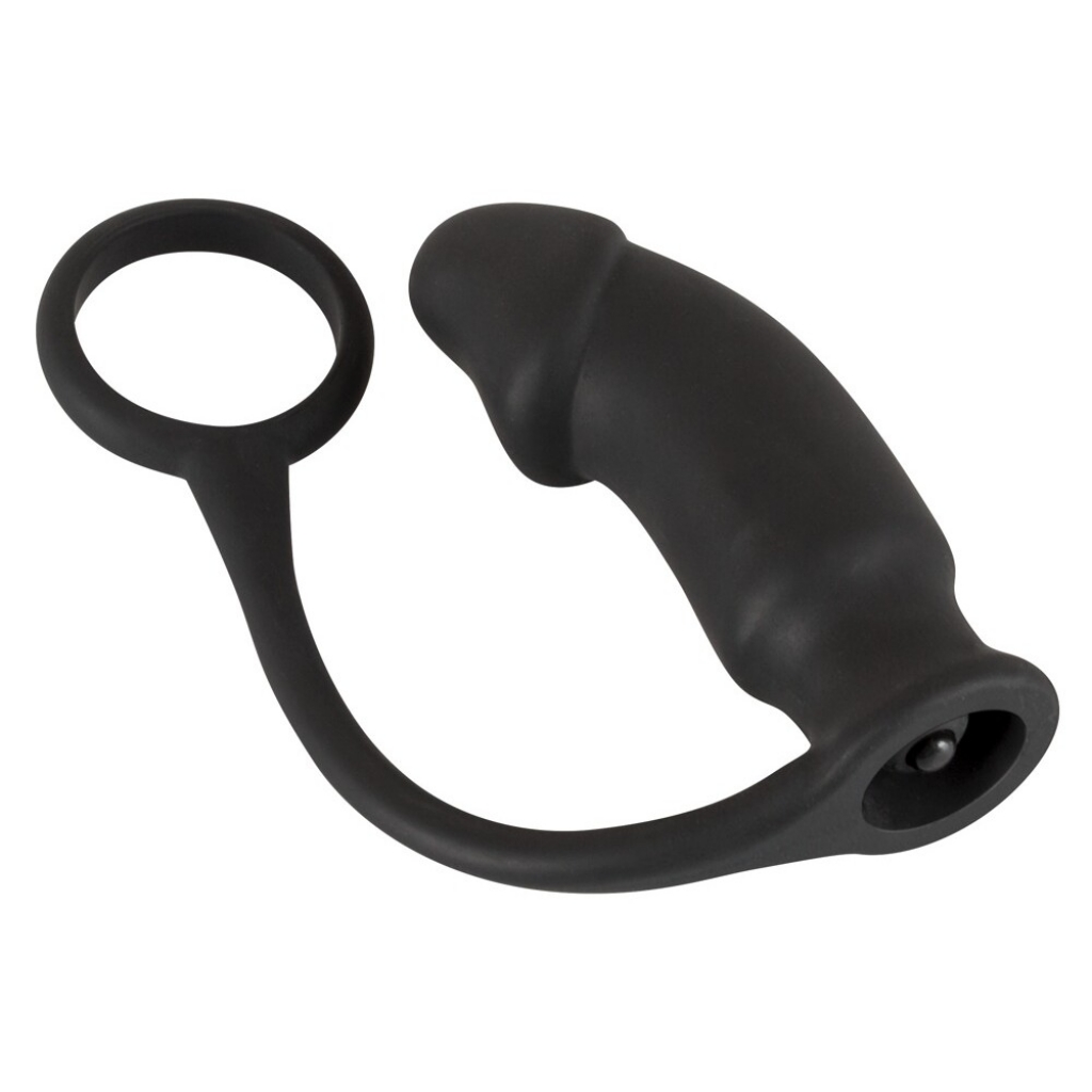 Vibrating butt plug cock ring